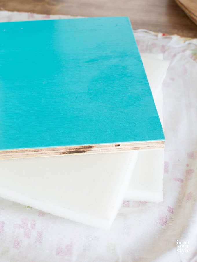 How to staple gun fabric to a storage crate cushion