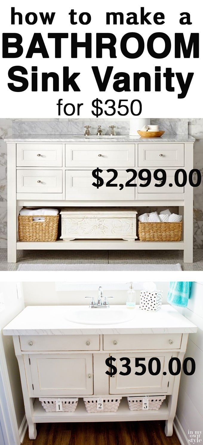 Repurpose a sideboard or dresser into a sink vanity. It is easier than you think to do. 