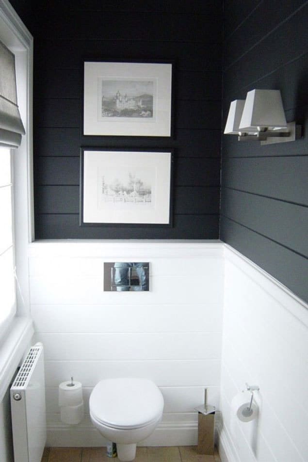 dark shiplap painted walls
