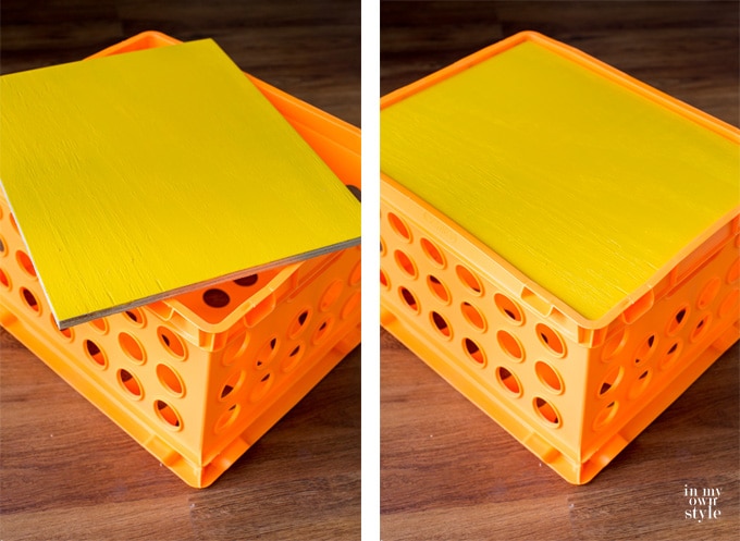 how to make a cover for a milk crate or storage crate for storage and seating