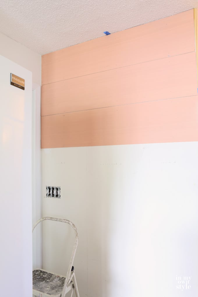 The easiest way to shiplap or wood plank a wall