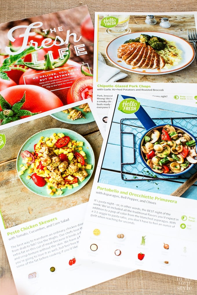 Hello Fresh recipe cards