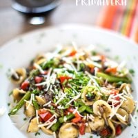 Portobello and Orecchiette Primavera recipe for dinner
