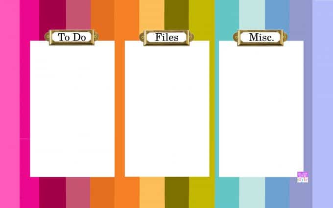 Free downloadable computer desktop screen to help you keep your files and folder organized.
