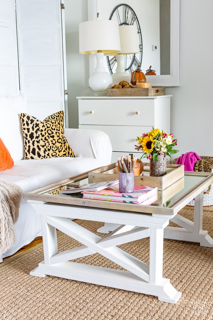 Budget Fall decor in living room