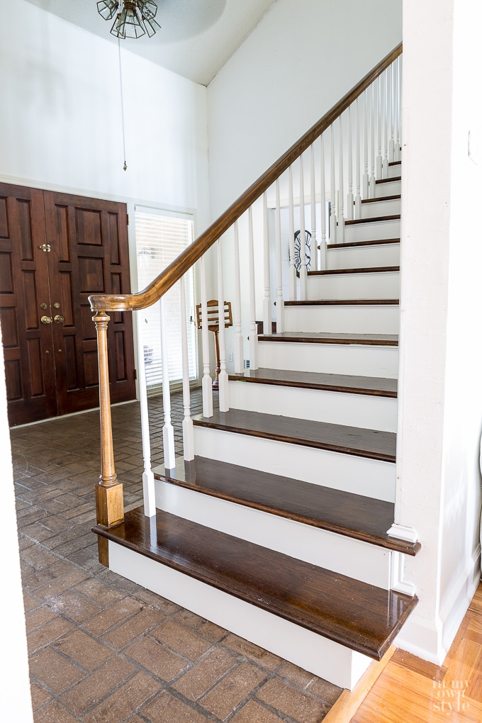 staircase-makeover-at the lake house