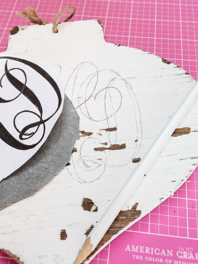 Carved wood monogrammed ornament tutorial
