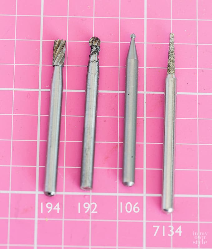 Dremel rotary tool carving bits and numbers