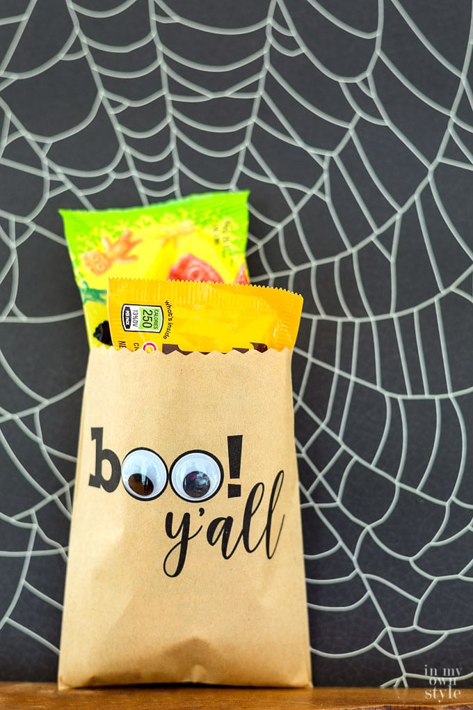 Halloween treat bags made using a computer printer