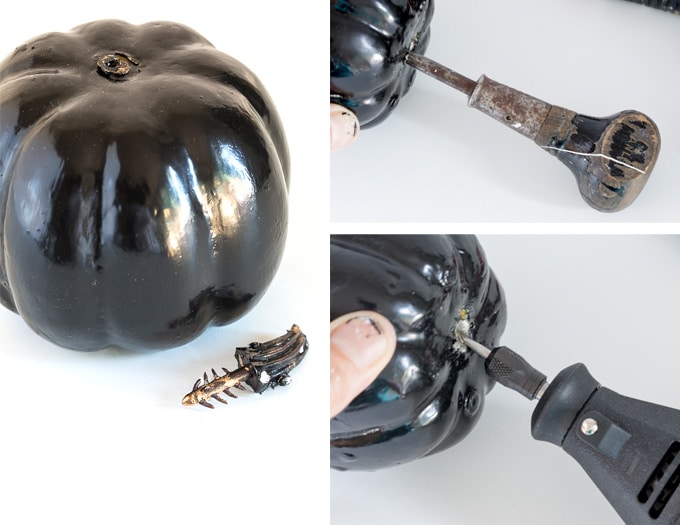 how to make a hole in a fake pumpkin