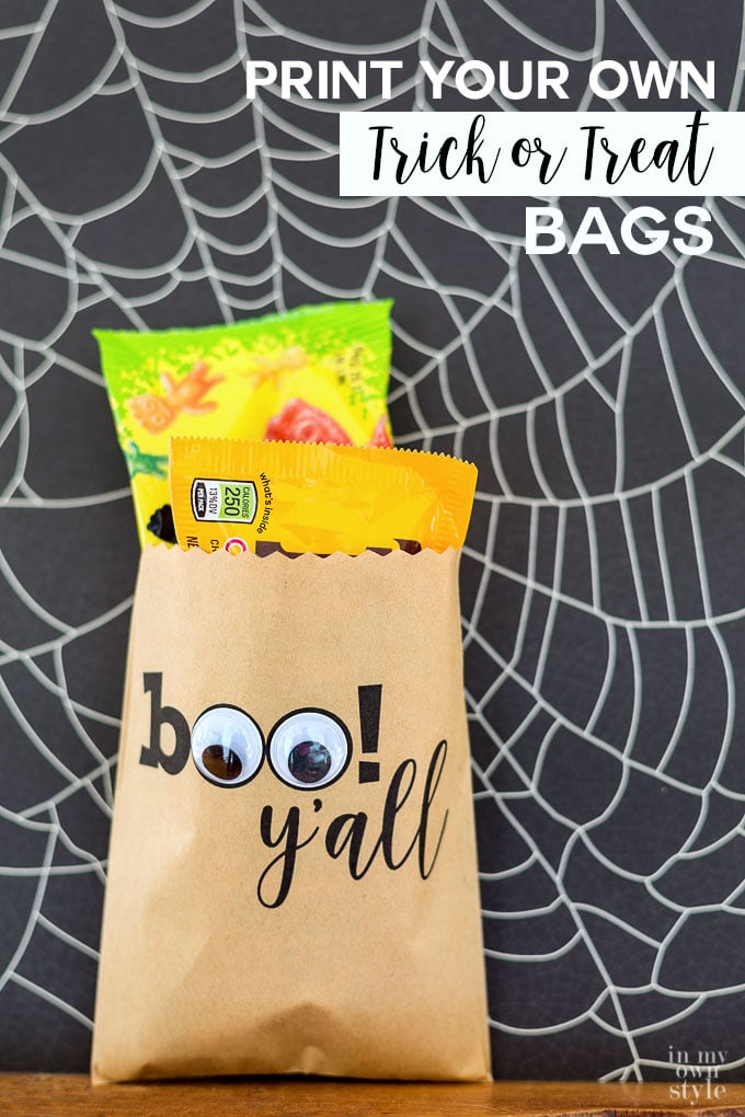 Print your own halloween treat bags