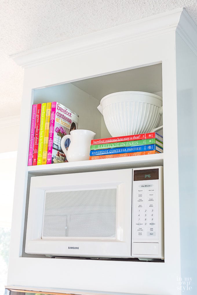 How to easily create doorless cabinets in a kitchen, plus, tips for caulking before painting kitchen cabinets.