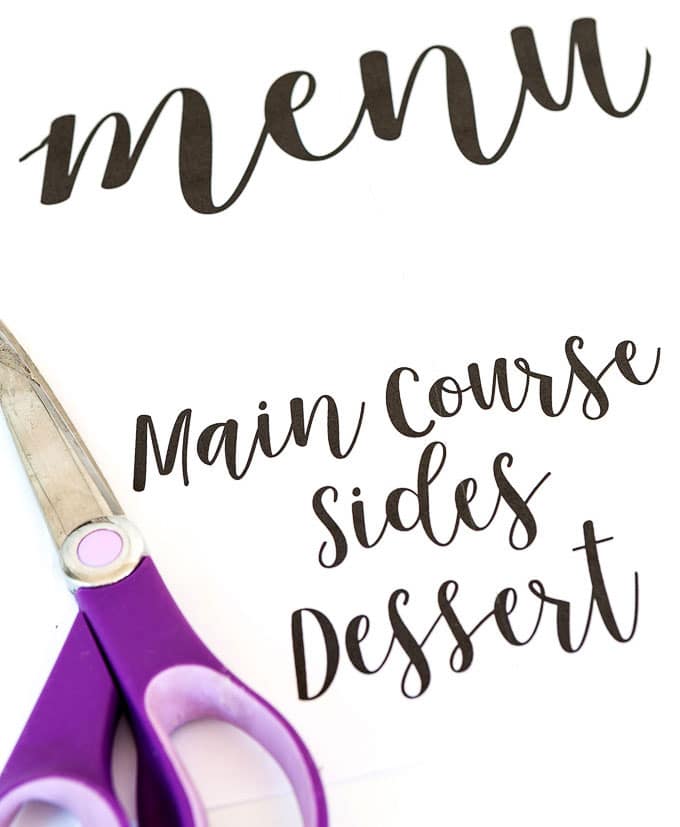 free printable menu items for chalkboard art