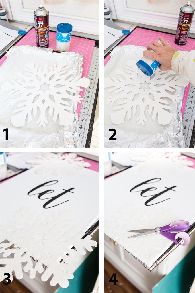 how to make snowflake signs for a mantel