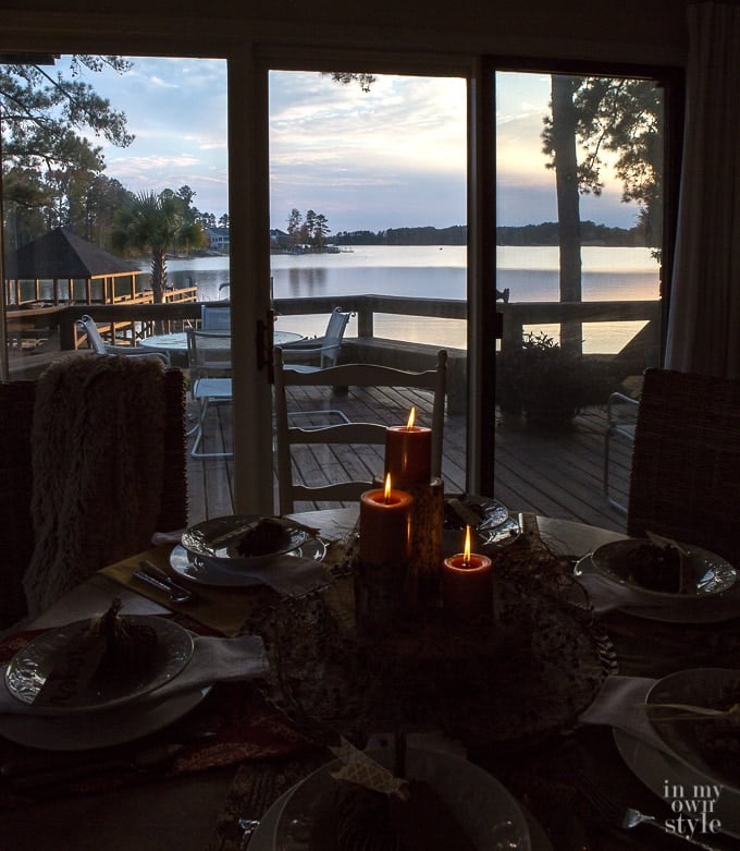 Thanksgiving table by the lake