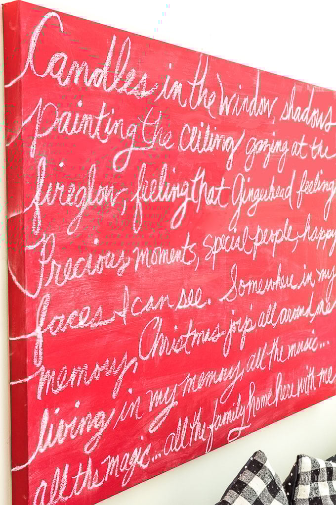 DIY Christmas song lyric art