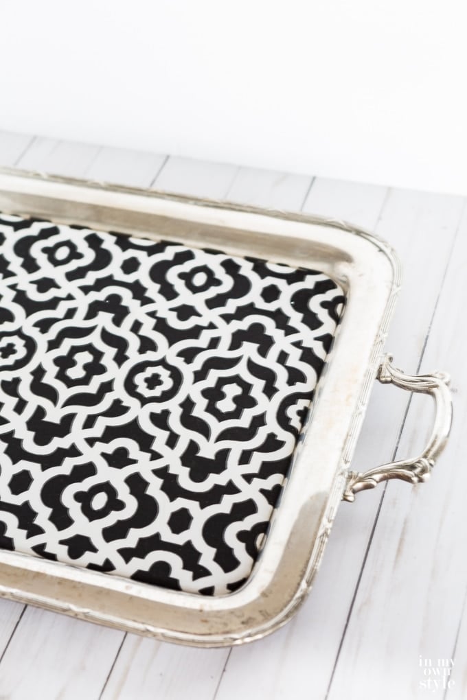 patterned fabric lined tray