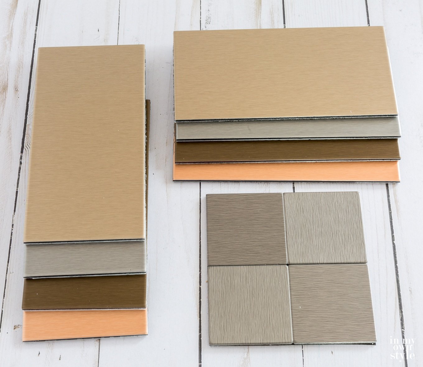 Aspect metal and metallic Subway tile color options