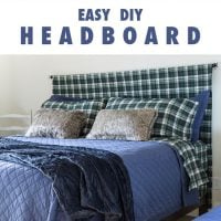Easy headboard to make for any bed. DIY headboard to make in under 15 minutes.