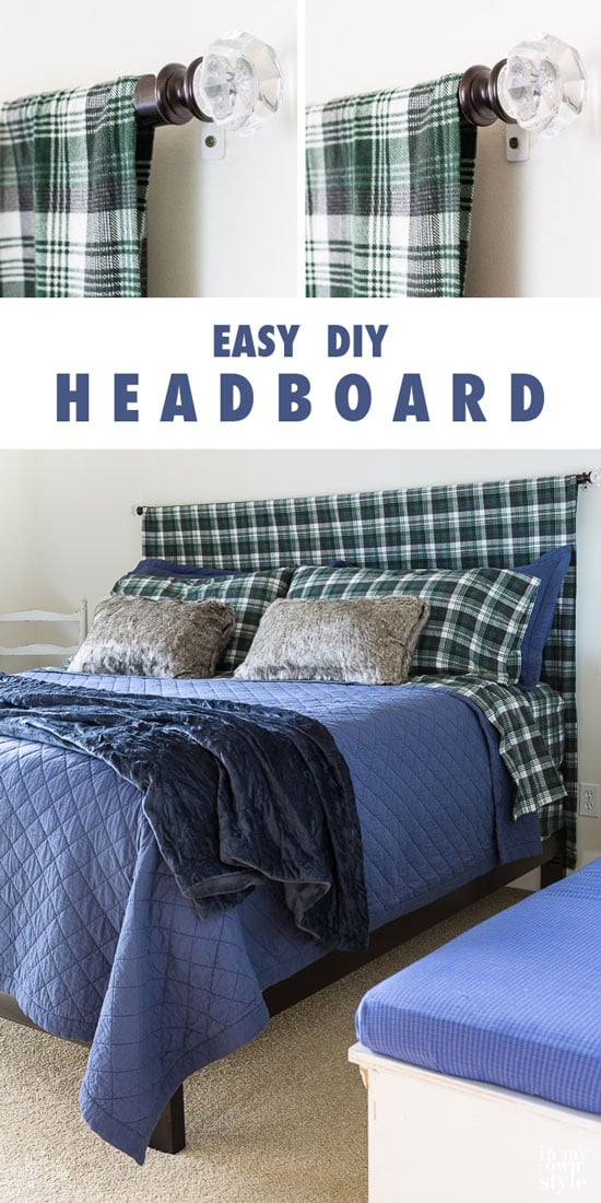 Easy headboard to make for any bed. DIY headboard to make in under 15 minutes.