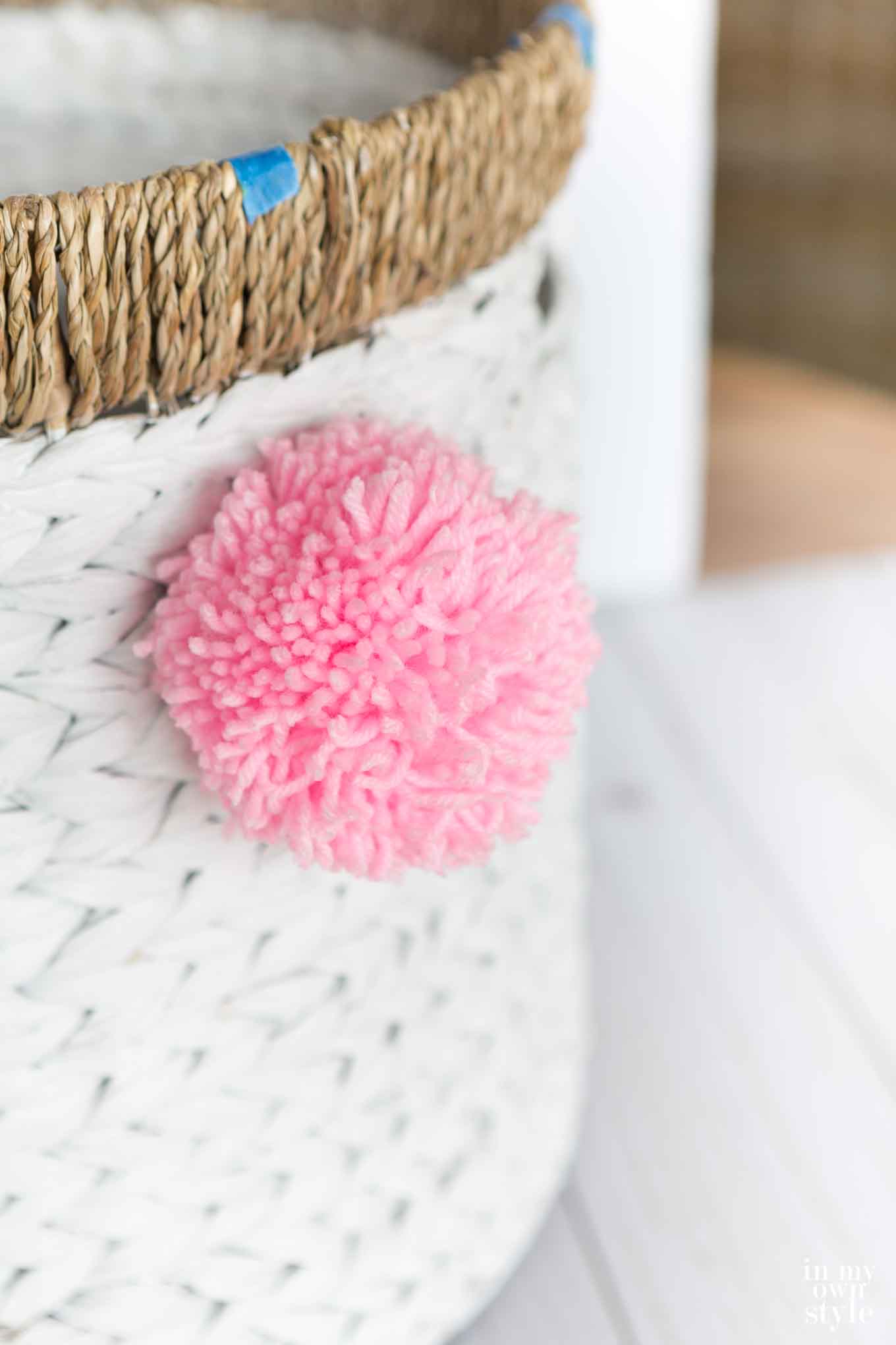DIY pom pom basket