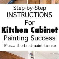 This is the kitchen cabinet how to post you have been looking for. It covers everything you need to know to paint your kitchen cabinets so the paint finish will last for years. Painting kitchen cabinets white. Tips and tricks as well as do and dont's.