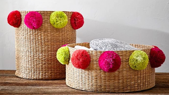 pom pom basket for storage