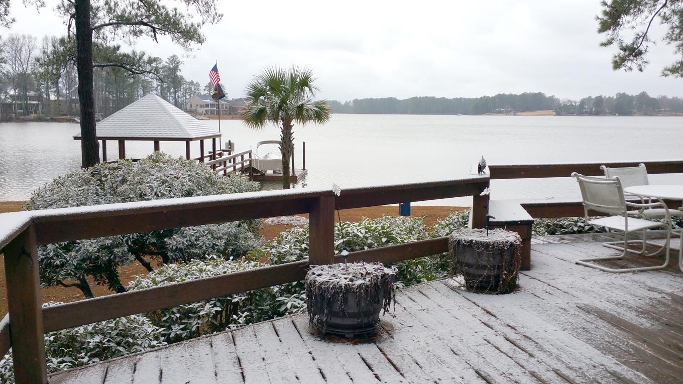 Winter lake scene