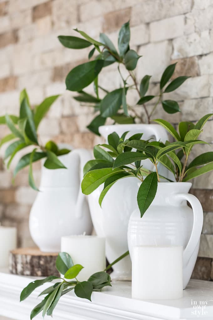 Winter decorating ideas using the color greenery