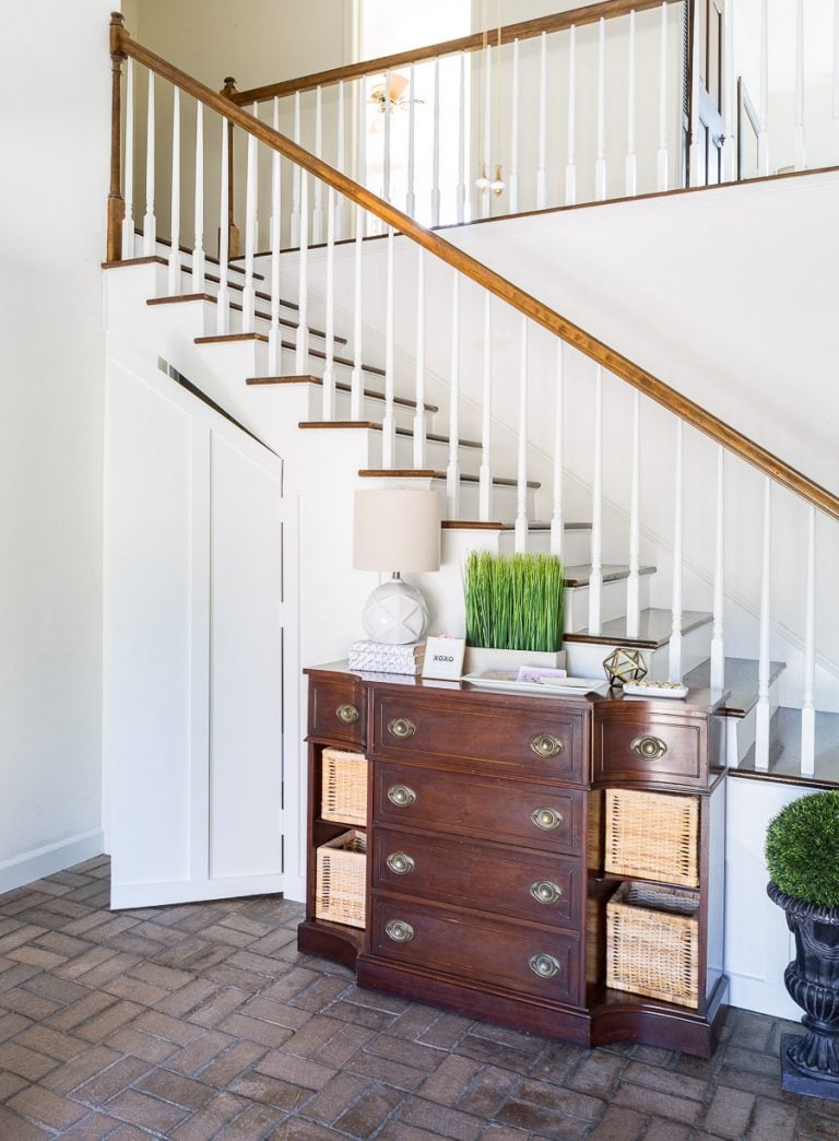 Hidden closet under staircase