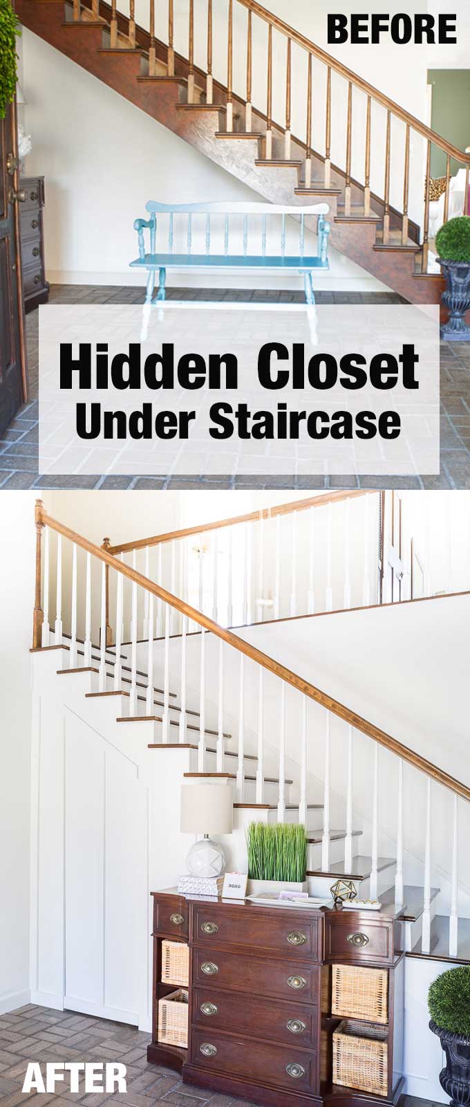 How to create a hidden closet under a staircase as well as a hidden door. Under a staircase storage ideas.