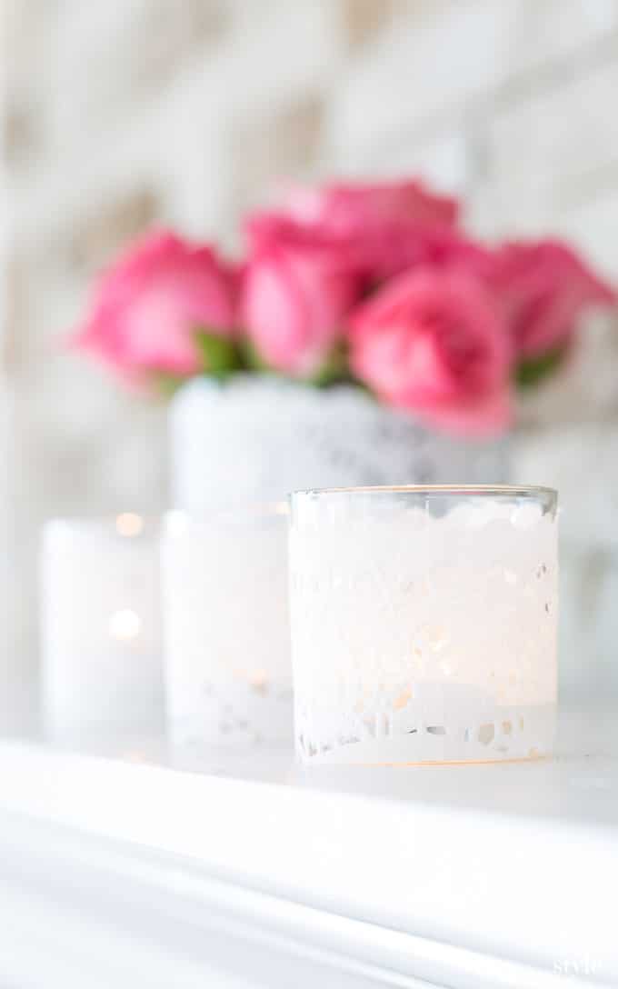 Valentine Paper Doily Candles