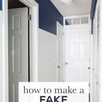 How to make a fake transom above a door or window using mirror tiles. Repurposing ideas for DIY home decorating.