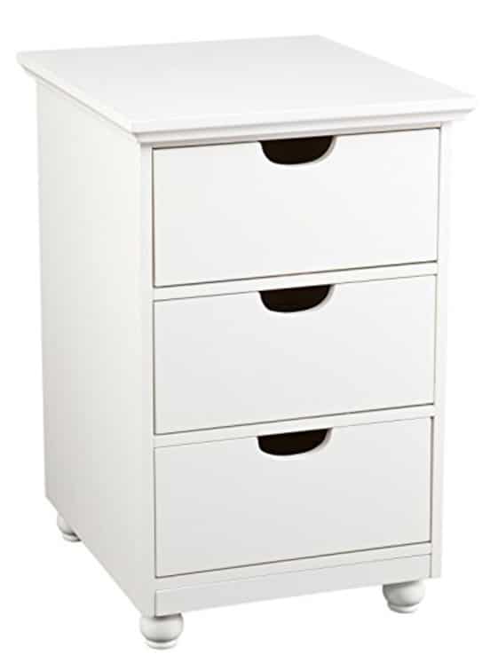 Anna Griffin 3 Drawer File Cainet in white that is 28.25 inches high