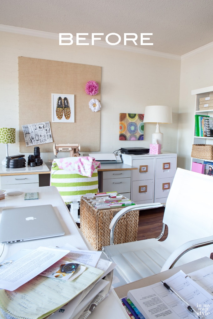 Bloggers home office before decluttering