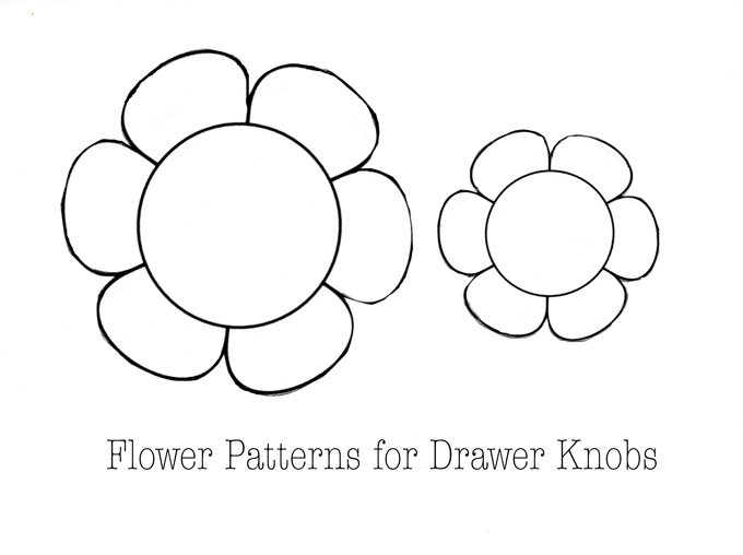 Fabric flower drawer pull template