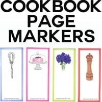 Free Printable Illustrated Cookbook markers for foodies and anyone who loves cookbooks and recipes.