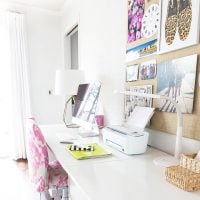 Craft room work table DIY. Decorating and organizing ideas for craft rooms and home offices.