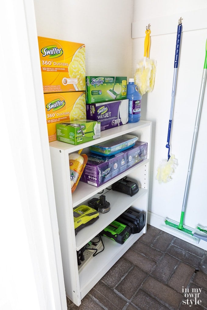 organizing a cleaning supplies closet