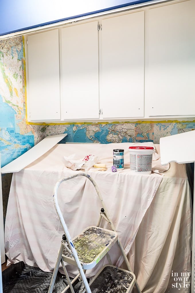 Beyond paint on cabinets in a laundry room