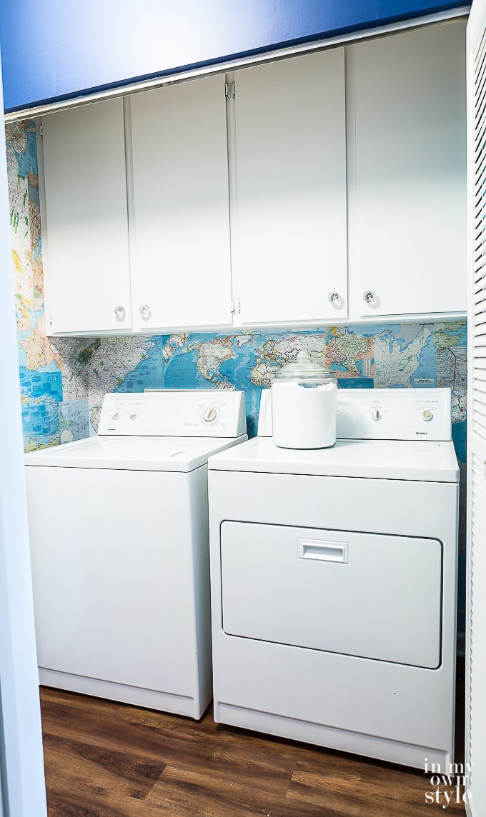 Beyond Paint on laundry room cabinets