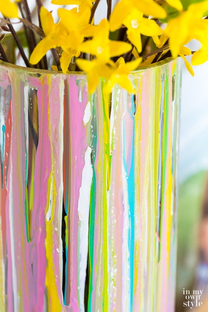 Painted glass vase step by step DIY tutorial 