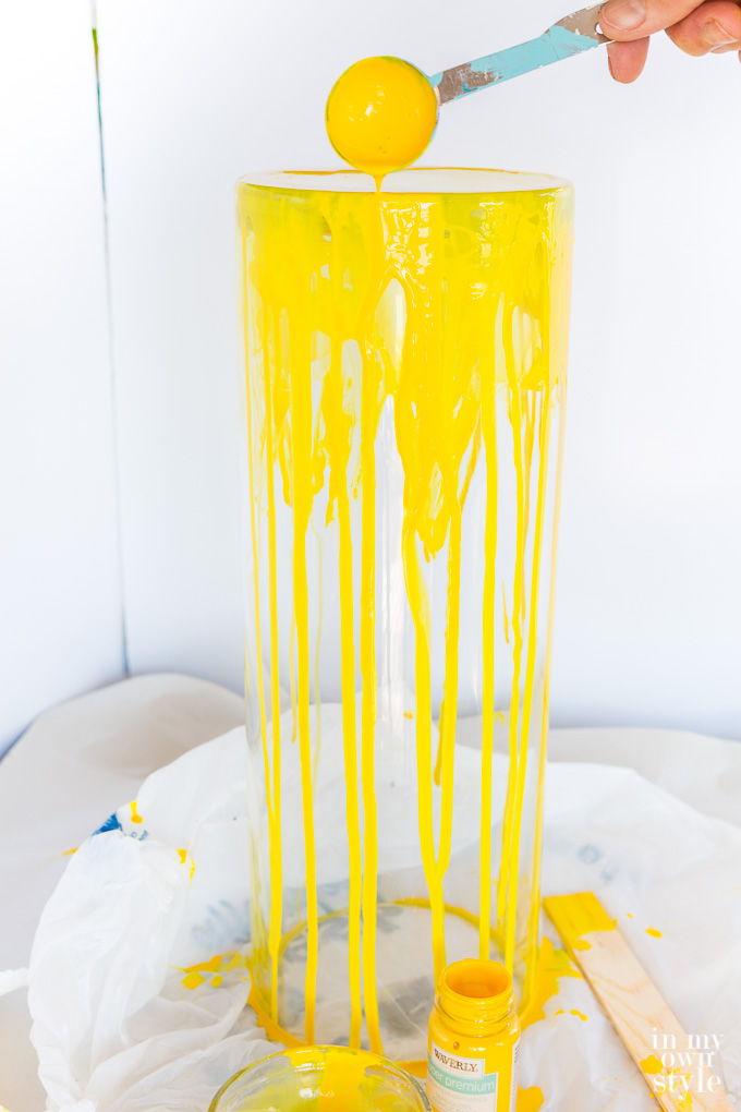 Tips and how to tutorial on how to paint glass vases to add color