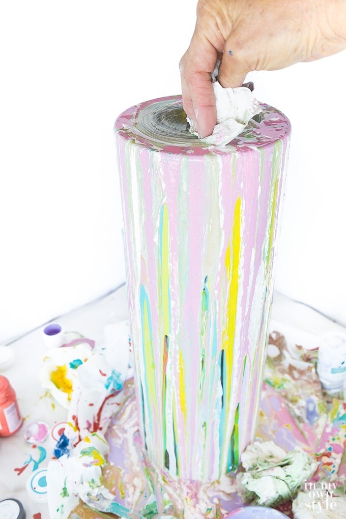 How to paint a glass vase using craft paint