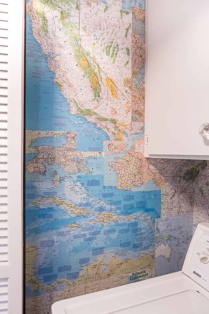 DIY map wallpaper step by step tutorial