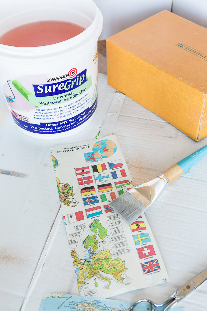 DIY map wallpaper step by step tutorial