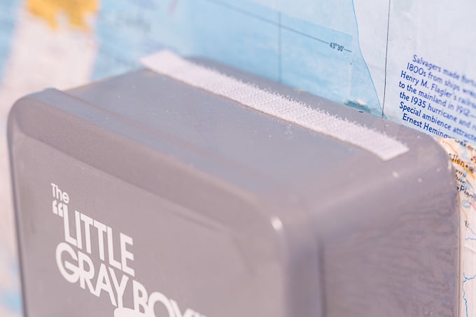 How to hide a utility box on a wallpapered wall