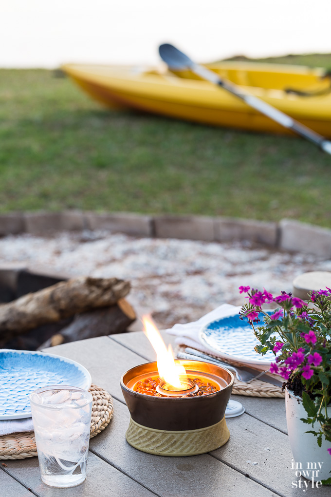 Clean Burn Tabletop Firepiece In Bronze Ceramic