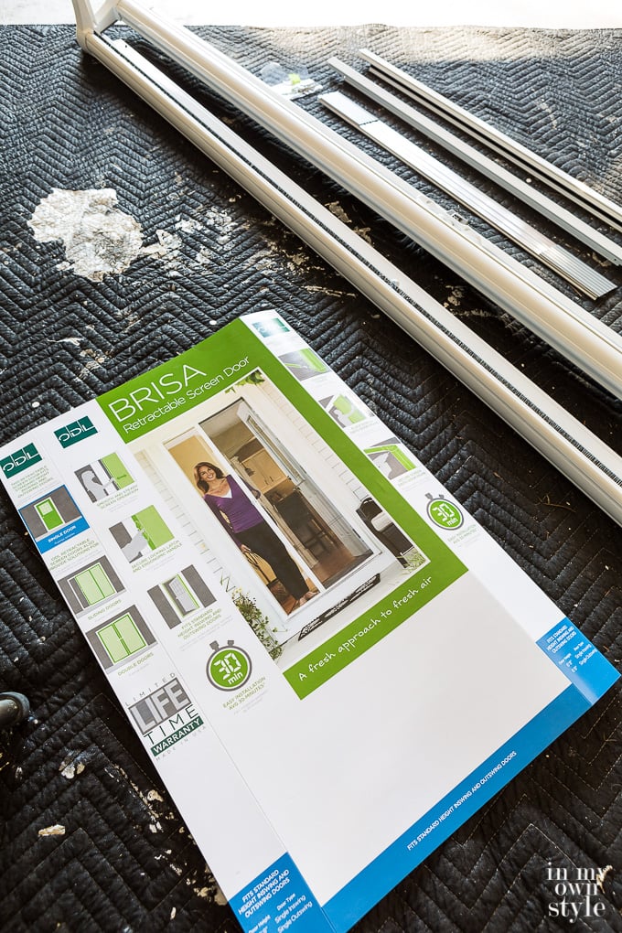Brisa retractable screen door that you can install in 30 minutes. 