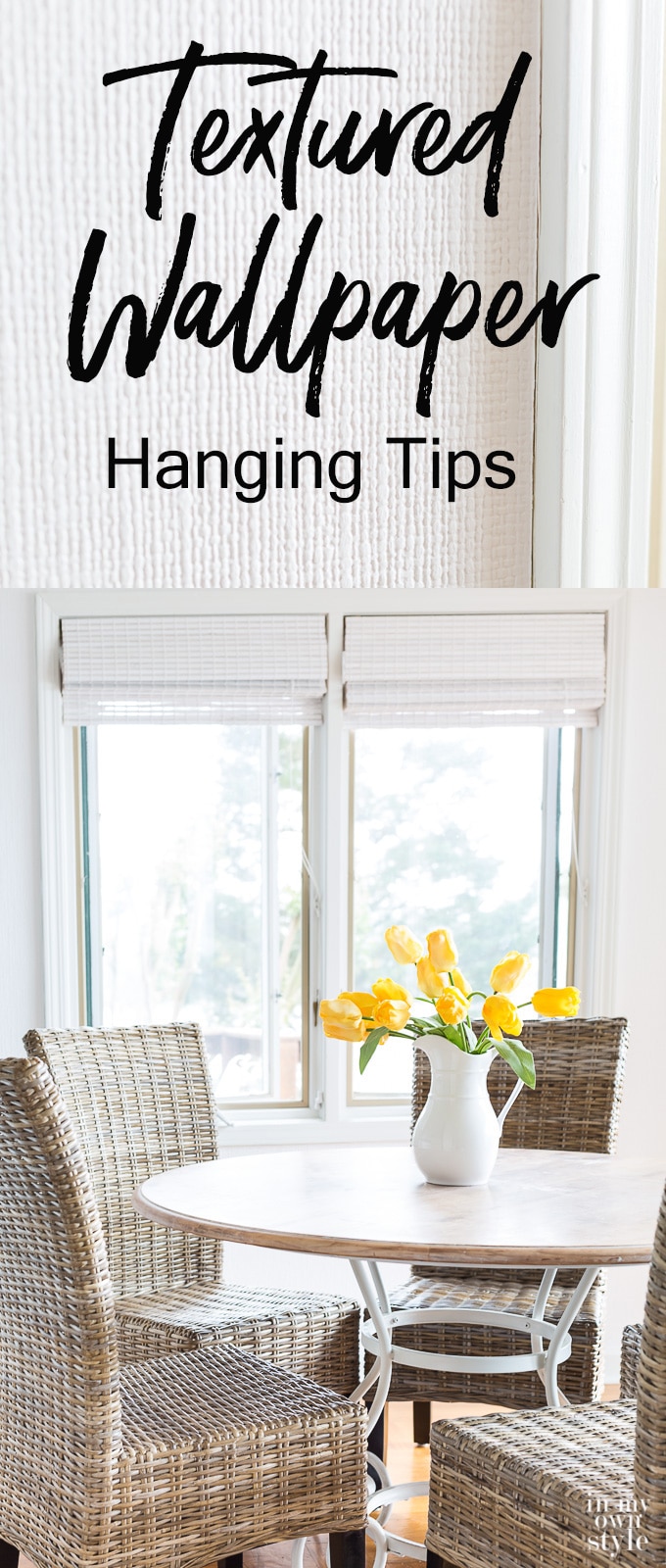Add interest to a room's decor by using a textured wallpaper called Anaglypta. Interior decorating idea that an easy way to disguise wall surface imperfections. Wallcovering tips and tricks for paper hanging success. 